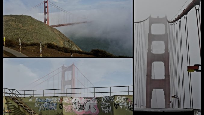 Golden Gate Bridge, in fog as it should be